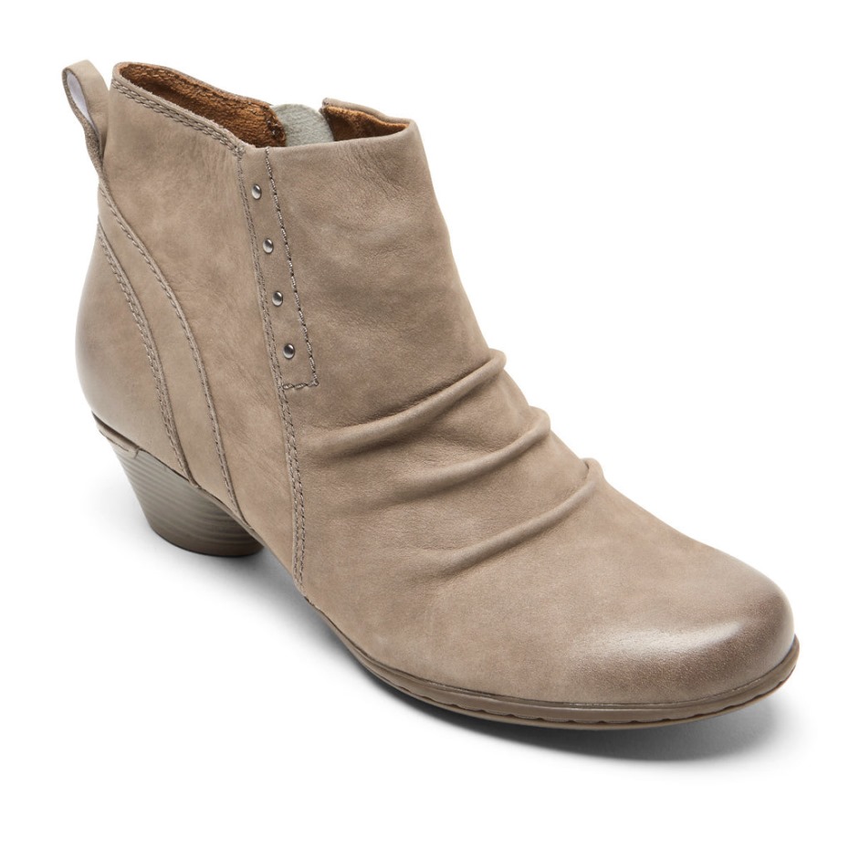 Botín Rockport Mujer Laurel Remachado Piedra Nubuck