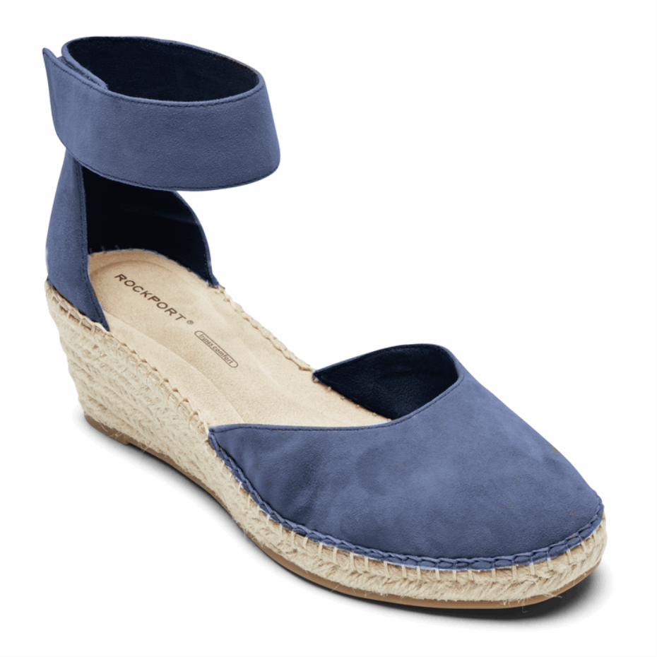 Rockport Marah - Sandalias Con Cuña Y Correa Para El Tobillo Para Mujer, Denim