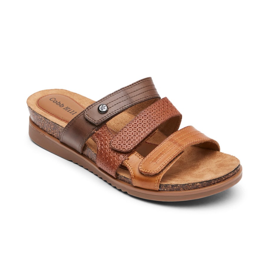 Rockport May Slide Sandalia Bronceado Para Mujer