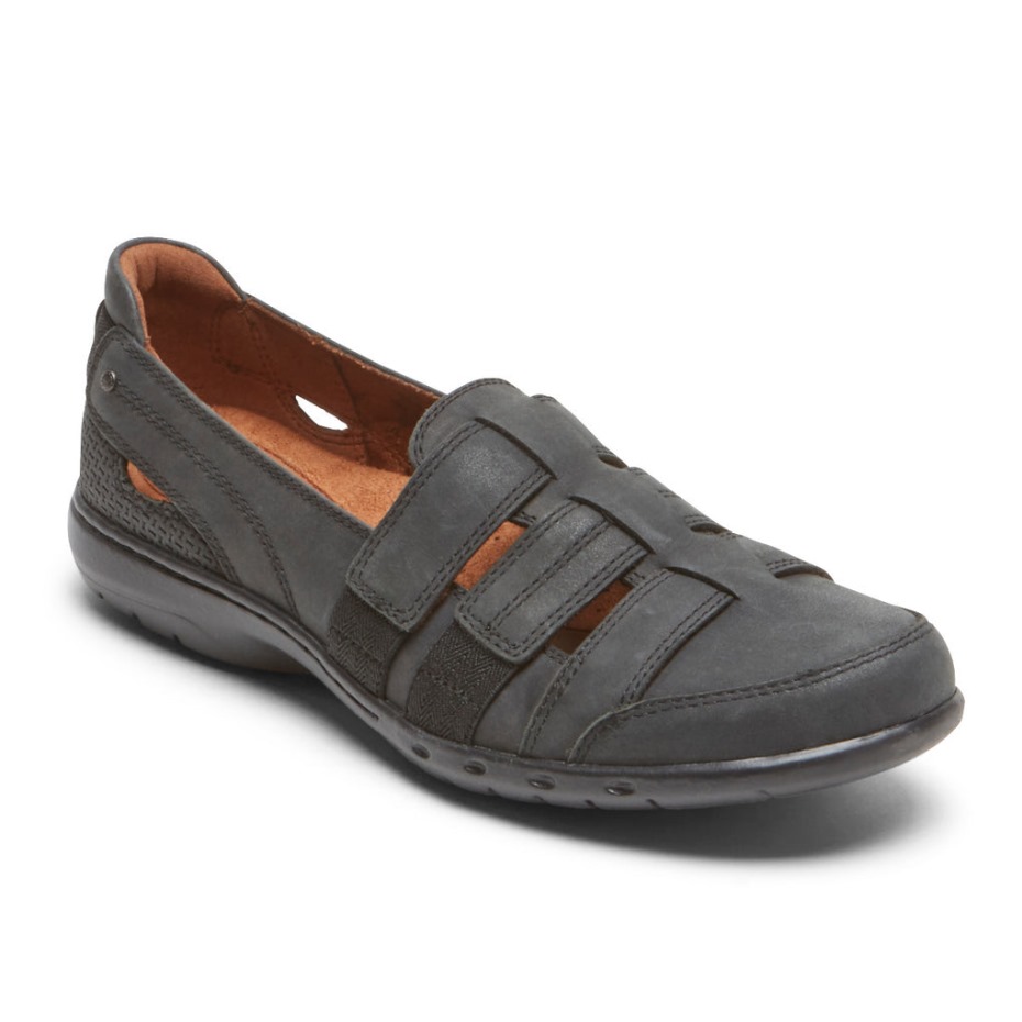 Rockport Mujer Penfield Strappy Slip-on Negro
