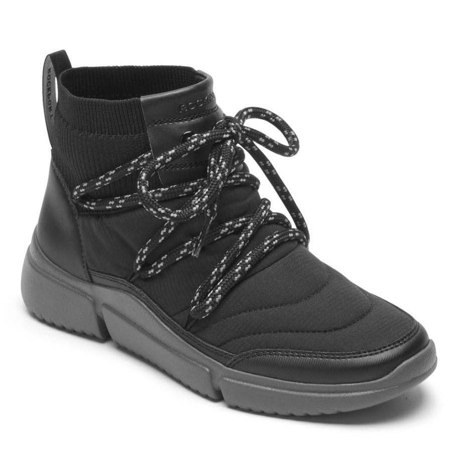 Botín Acolchado Lavable Rockport Mujer R-evolution Negro
