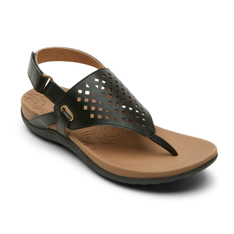 Sandalias Rockport Mujer Ridge Thong Negro