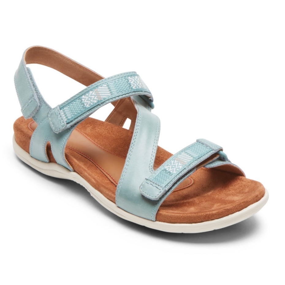 Sandalia Asimétrica Mujer Rockport Rubey Azul Mineral