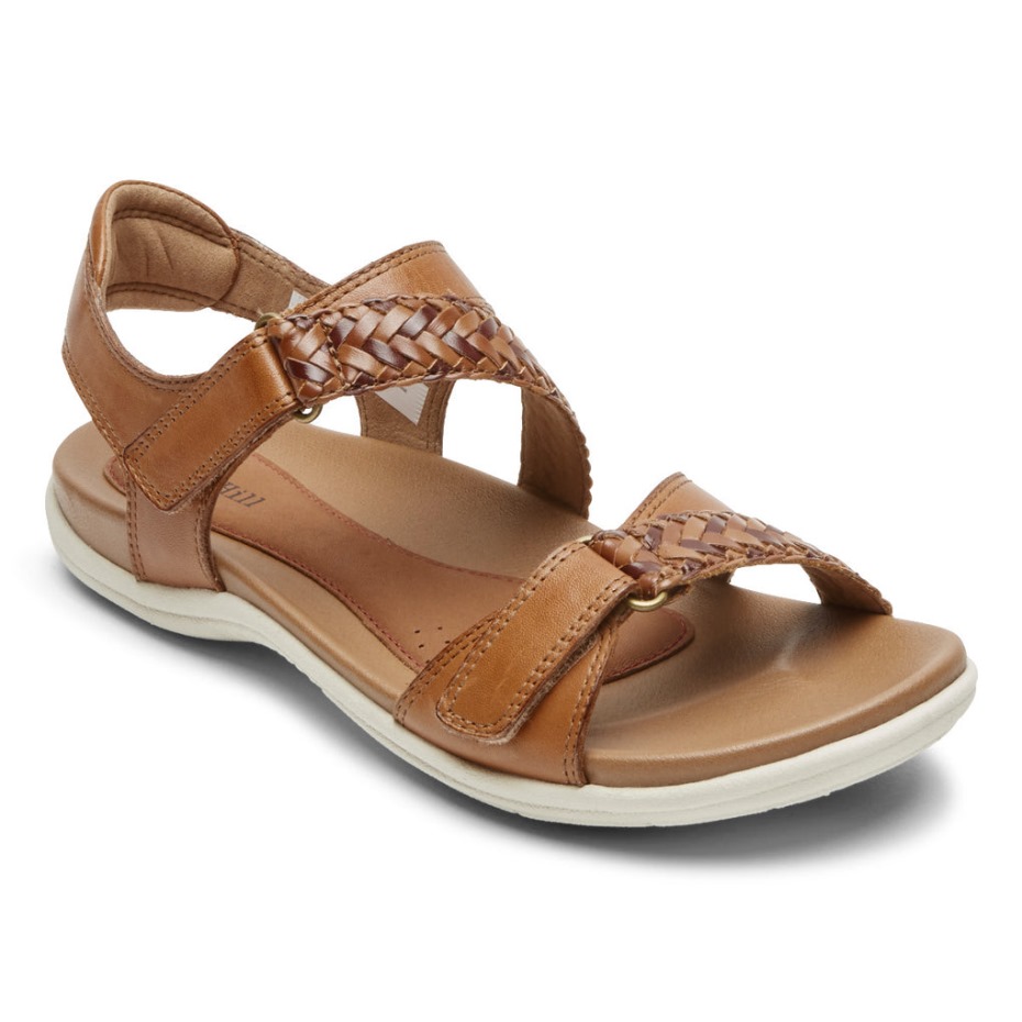 Sandalia Trenzada Rubey Para Mujer Rockport Tan Multi