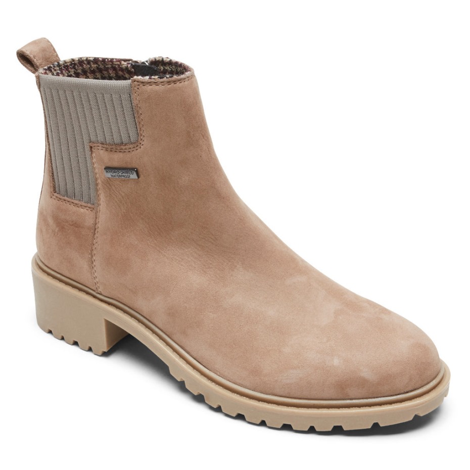 Botas Rockport Mujer Ryleigh Chelsea-taupe Impermeable