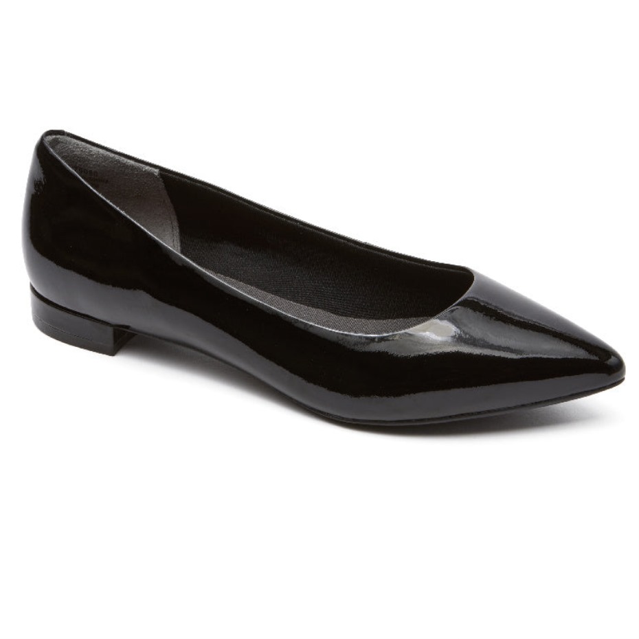 Rockport Total Motion Adelyn - Bailarinas Planas Para Mujer, Charol Negro