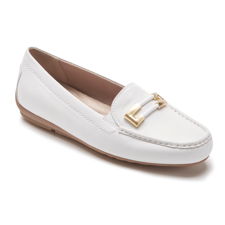 Mocasines Rockport Mujer Total Motion Driver Ornament Blanco