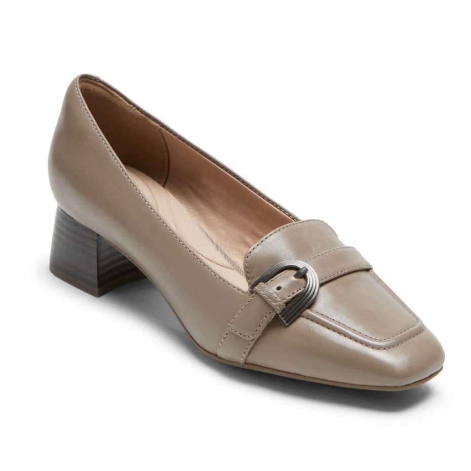 Mocasines Rockport Mujer Total Motion Esma Belt Gris Paloma