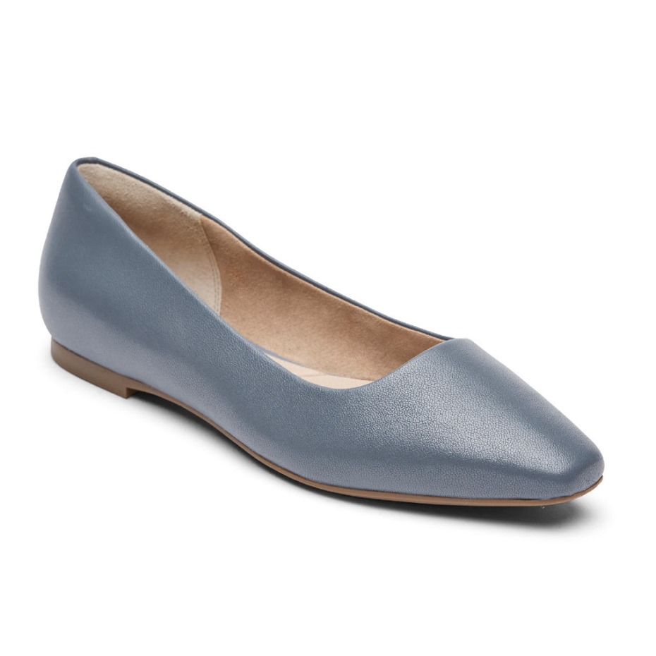 Rockport Mujer Total Motion Laylani Plain Ballet Flats Blue Slate