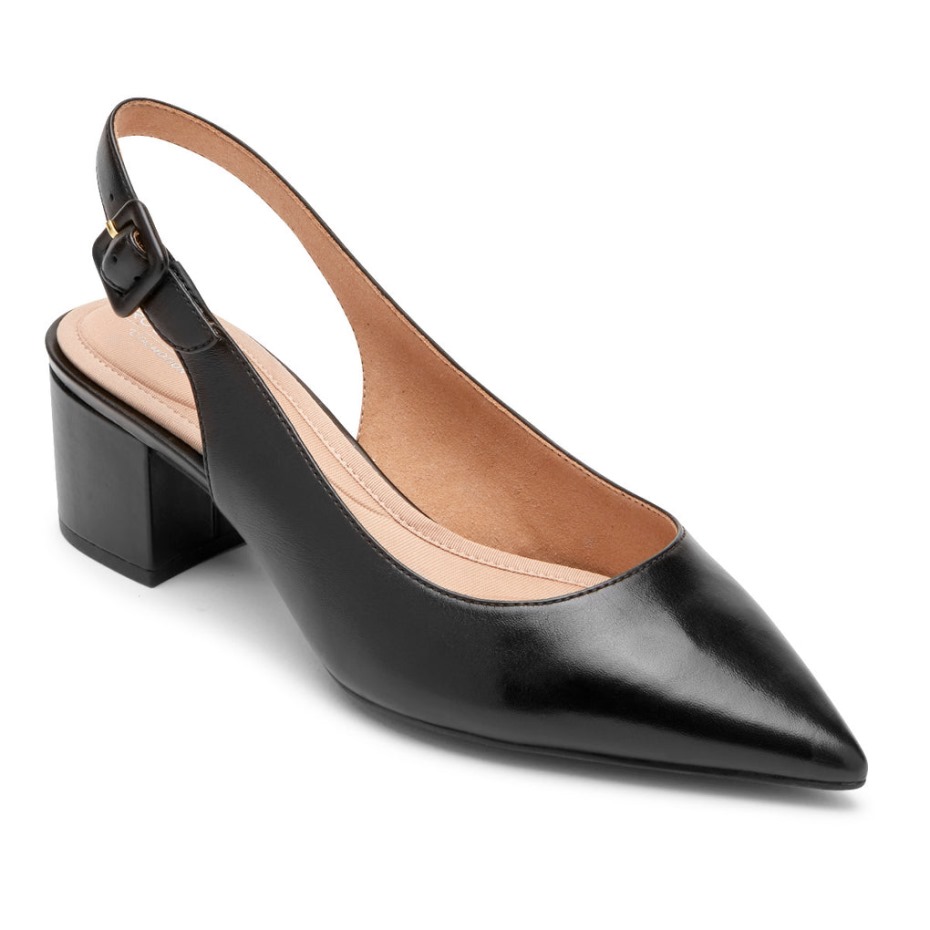 Rockport Mujer Total Motion Noelle Slingback Tacón Negro Cuero
