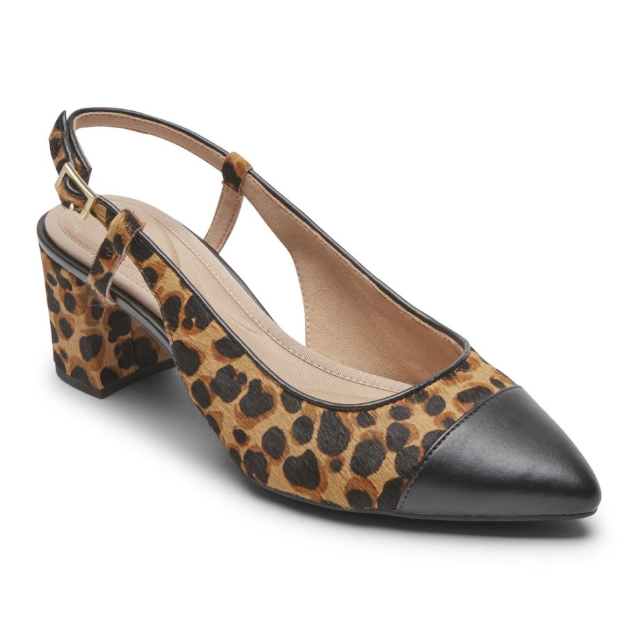Rockport Total Motion Salima De Mujer Publicado Slingback Leopard