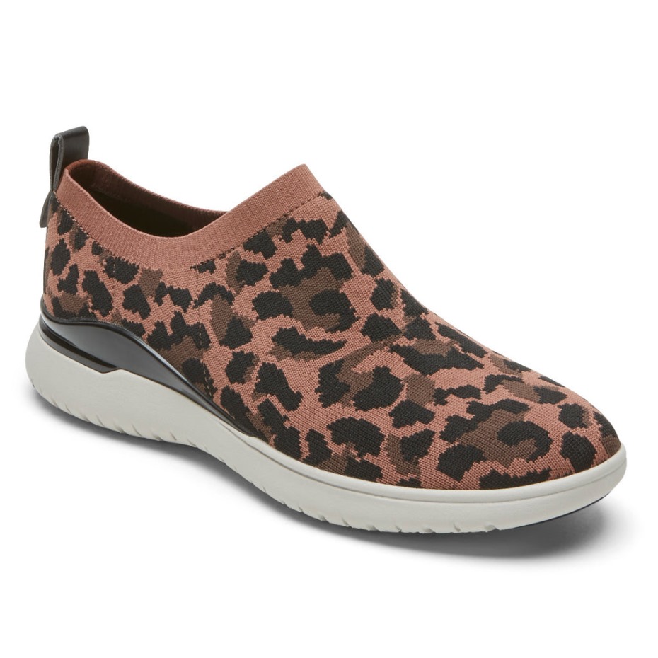Rockport Mujer Total Motion Sport High Slip-on Bronceado Leopardo