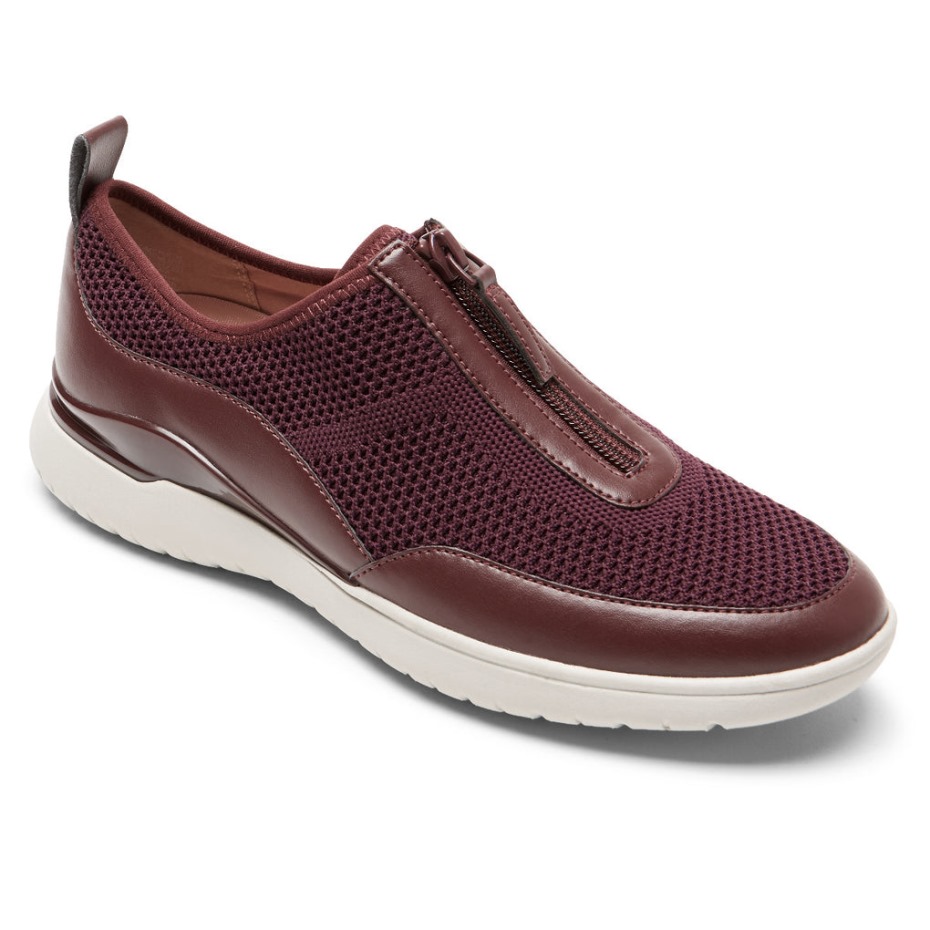 Zapatillas Deportivas Rockport Total Motion Sport Zip Oxblood Para Mujer