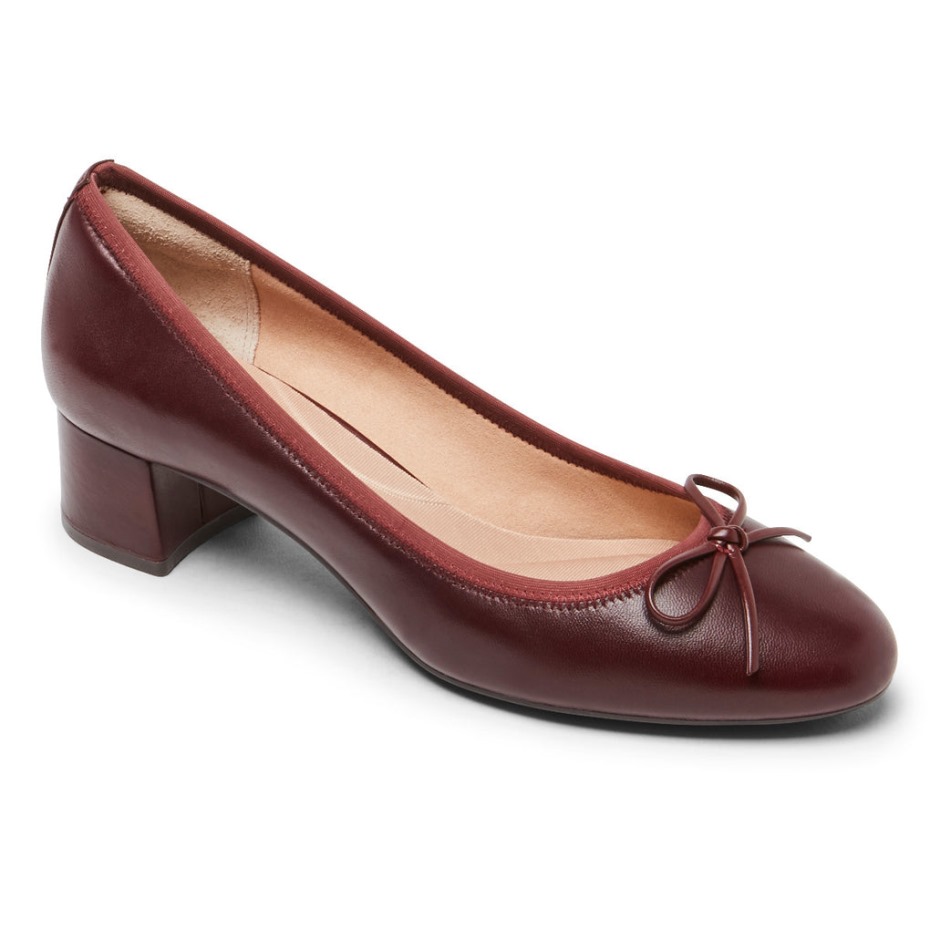 Rockport Total Motion Sydney Bow Pump Oxblood Para Mujer