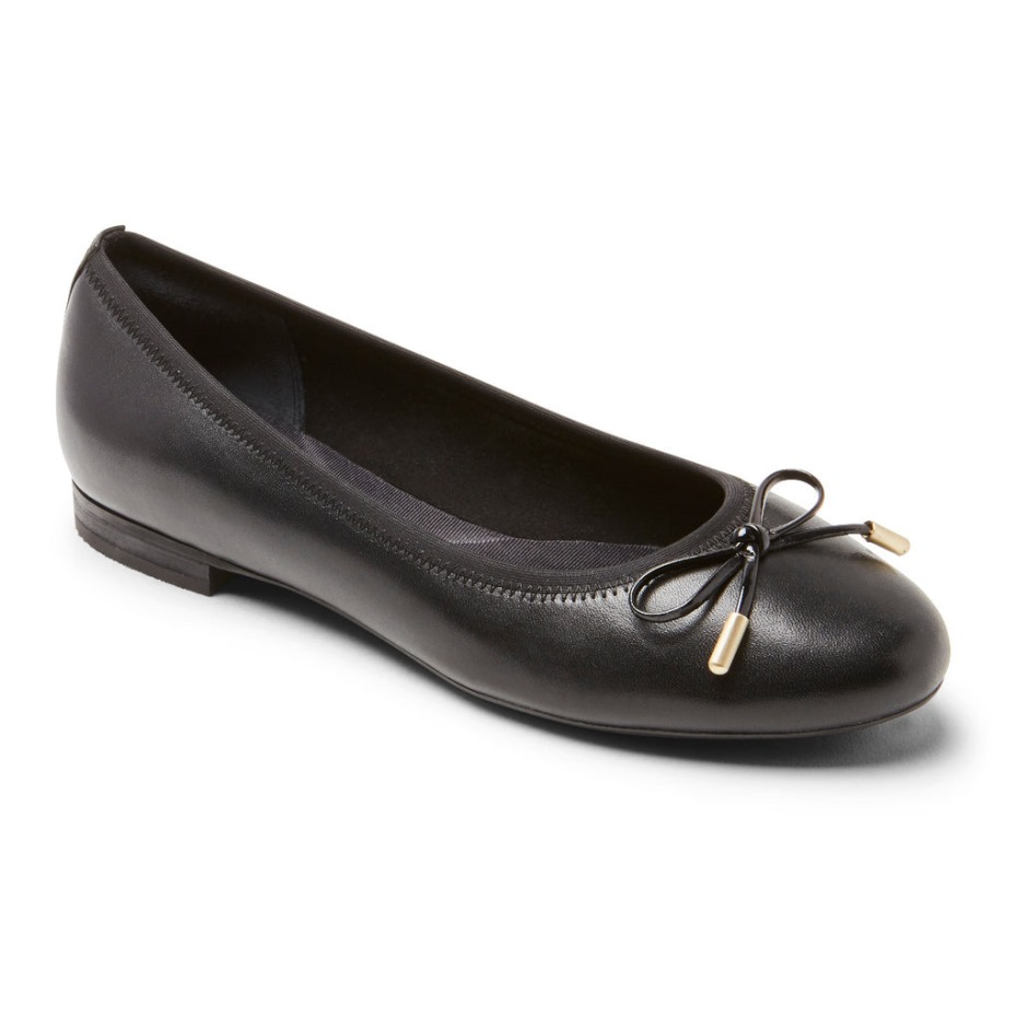 Rockport Total Motion Tavia - Bailarinas Planas Para Mujer, Color Negro