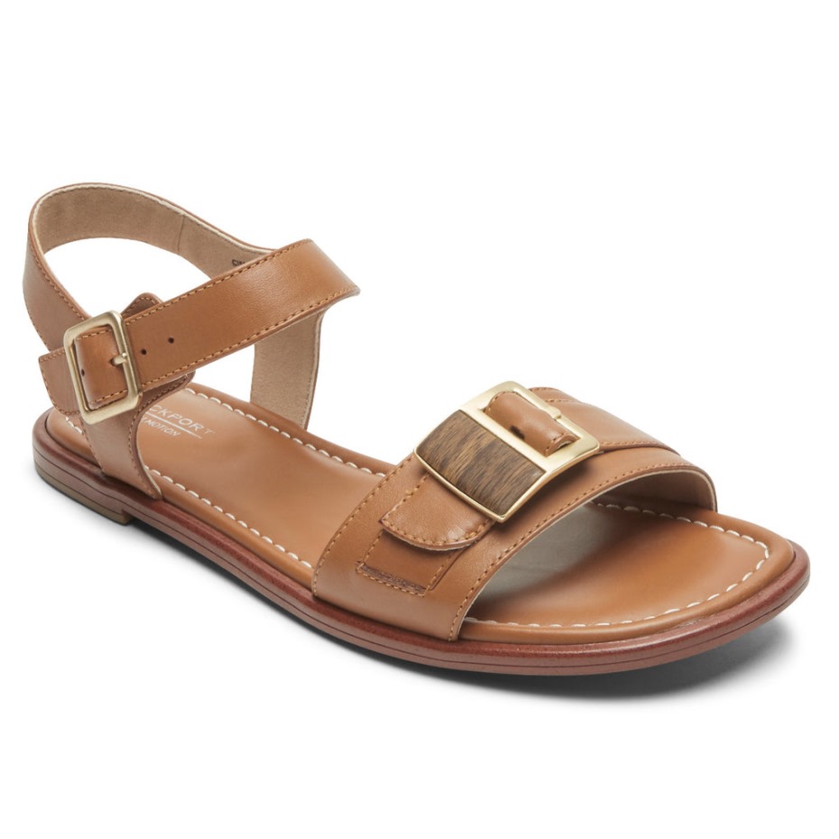 Rockport Total Motion Zadie - Sandalias Con Hebilla Para Mujer, Piel De Comino