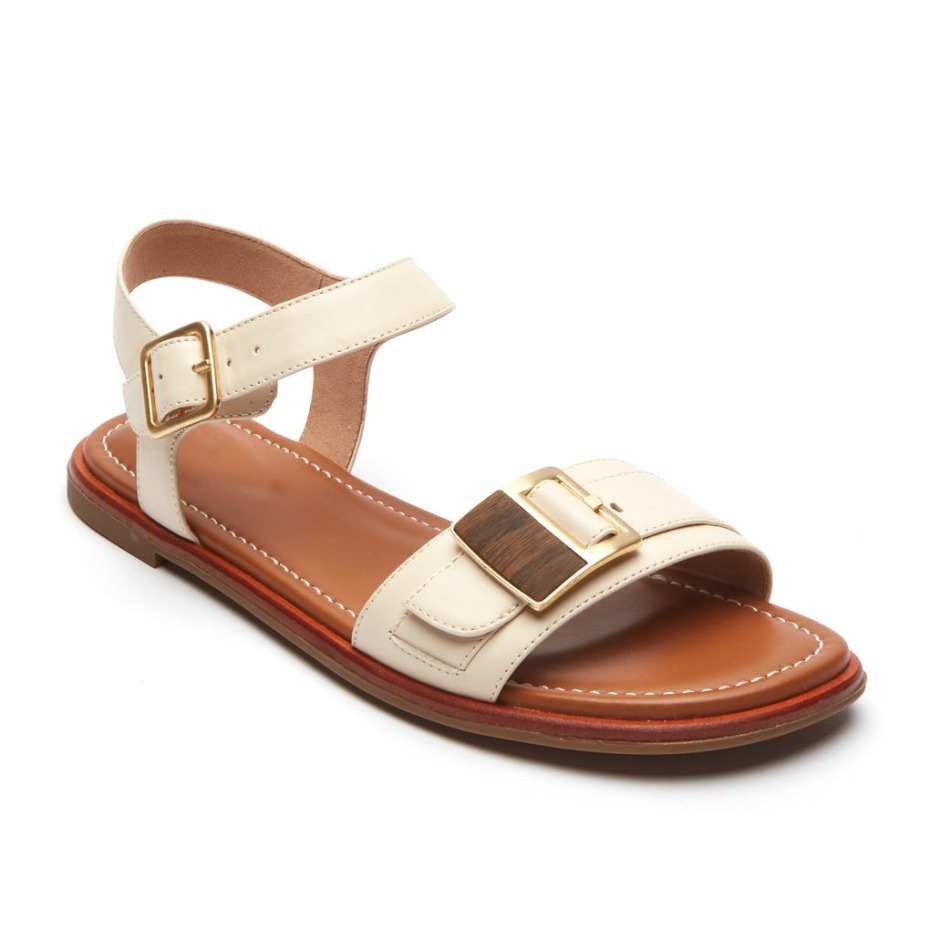 Sandalia Rockport Mujer Total Motion Zadie Hebilla Vainilla
