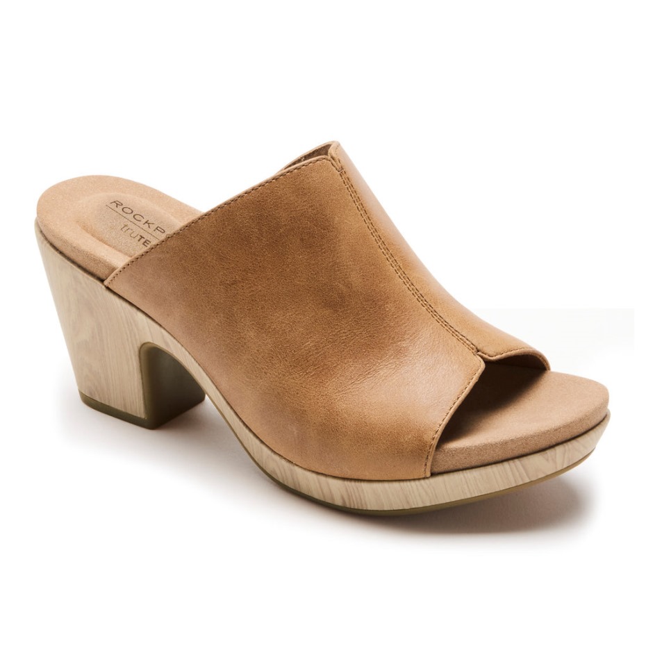Sandalia Rockport Vivianne Slide Mujer Miel