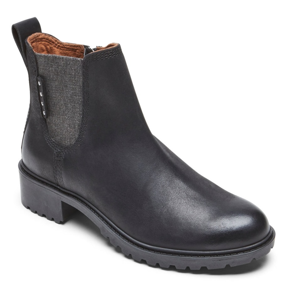 Rockport Mujer Invierno Chelsea Boot-waterproof Negro