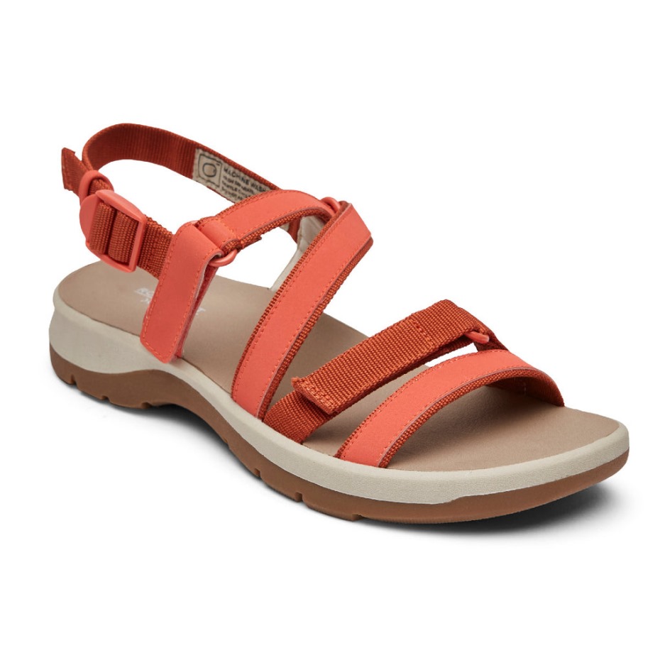 Sandalia Con Tiras Lavables Rockport Xcs Trail Tech Para Mujer Coral