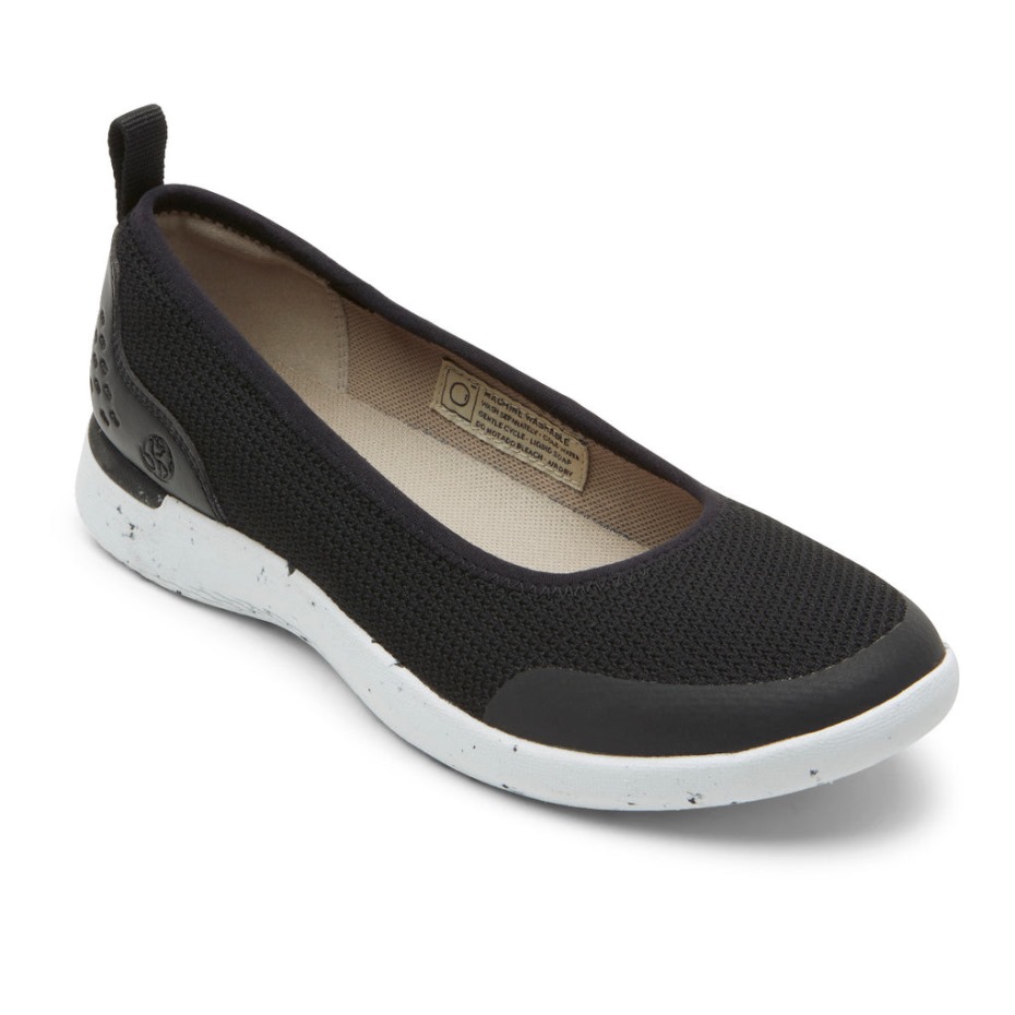 Rockport Mujer Truflex Fly Knit Ballet Flat Negro Eco